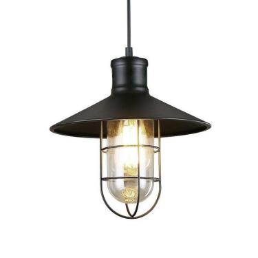 Imagem de Luminária Pendente Loft Grid Gaiola Preto