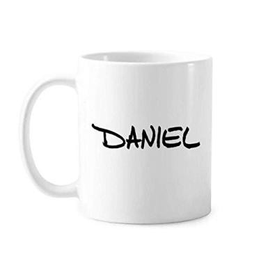 Imagem de Caneca especial escrita à mão com nome em inglês Daniel cerâmica xícara de porcelana de café louça