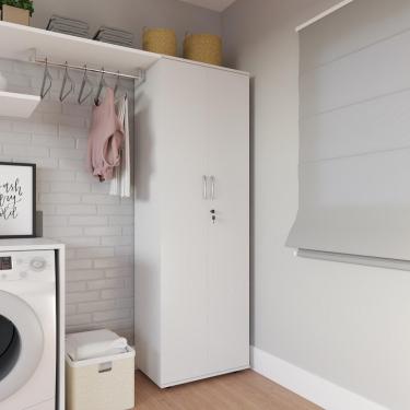 Imagem de Armário Organizador Multiuso Kiev 2 Portas Com Chave Branco