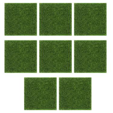 Imagem de IMIKEYA 8 peças de tapete de grama artificial para jardim de relva de grama de grama de grama de grama para decoração de cenários em miniatura faça você mesmo