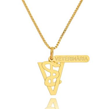 Imagem de Colar Profissão Veterinária - Semijoia Folheada a Ouro Lua Mia Joias