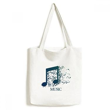 Imagem de Bolsa de lona branca Flappg Blue Music Mim bolsa de compras casual
