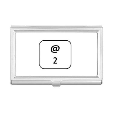Imagem de Porta-cartões com símbolo de teclado 2 cartões de visita, caixa de bolso