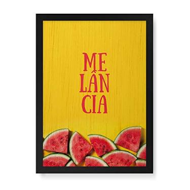 Imagem de Arte Maníacos Quadro Decorativo em Madeira Melância Realista - 23x16,25cm (Moldura caixa em laca preta)