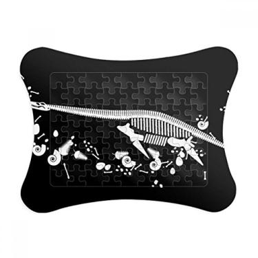 Imagem de Moldura de osso de dinossauro, moldura de quebra-cabeça pequena, ornamento de jogo de quebra-cabeça