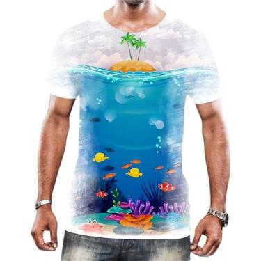 Imagem de Camiseta Camisa Paisagem Fundo Do Mar Peixes Animais Hd 1 - Enjoy Shop