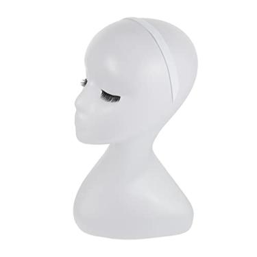 Imagem de BIUDECO 1 Unidade cabeça de manequim peruca chapéu suporte de armazenamento de peruca perucas wig modelos suporte de cabeça de resina pp modelo de cabeça para peruca doméstico