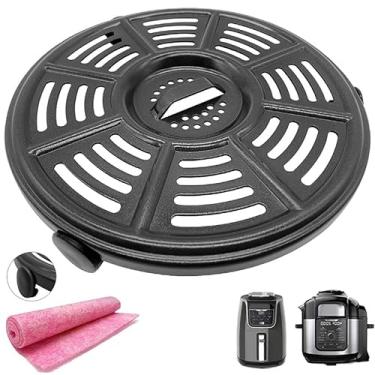 Imagem de CyHiThai Bandeja para fritadeira a ar de 20,5 cm para fritadeira Ninja AF101 4QT AF161 AF150 XL 5,5 QT, fritadeira a ar premium, placa de inserção, bandeja de crimpagem, grelha para panela de pressão Ninja FD302 Foodi