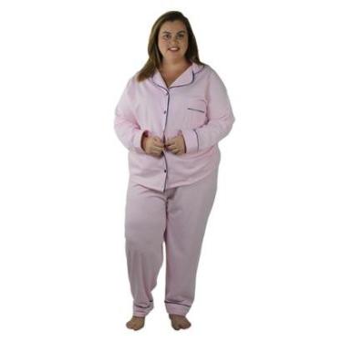 Imagem de Pijama de Frio Plus Size Moletinho Flanelado Quentinho-Feminino
