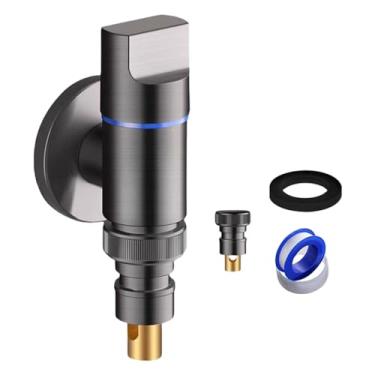 Imagem de Generic Máquina de lavar roupa parada água rosqueada peças montagem na parede bibcock rega para tubos água accs, cinza