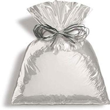 Imagem de Saco Para Presente Cromus Embalagens Com Acabamento Metalizado Na Cor Prata - Tamanho 15x22 Cm C/ 50 Unidades