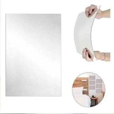 Imagem de 2 Espelhos Adesivo Acrílico 35x50cm Decoração Kit Sem Furos - Cl