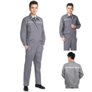 Imagem de Conjunto Uniforme EPI Segurança Profissional Faixa Refletiva Obra Cons