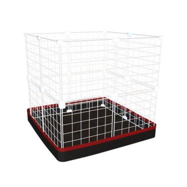 Imagem de Cercado Aramado Porquinho da Índia 60x60x60 Cm Branco e com Bandeja Hi