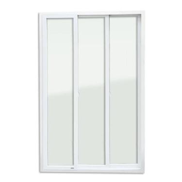 Imagem de Porta de PVC de Correr 210x180cm com 3 Folhas e Vidro Liso Temperado I