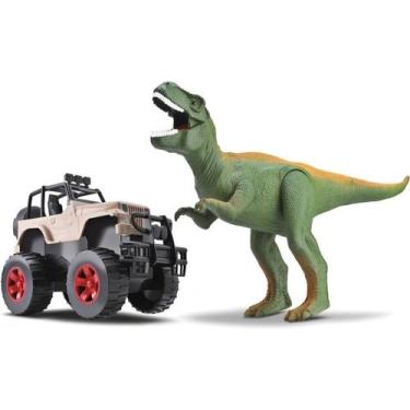 Imagem de Brinquedo Carrinho Jipe Com Dinossauro Tiranossauro Rex Dino Island - 