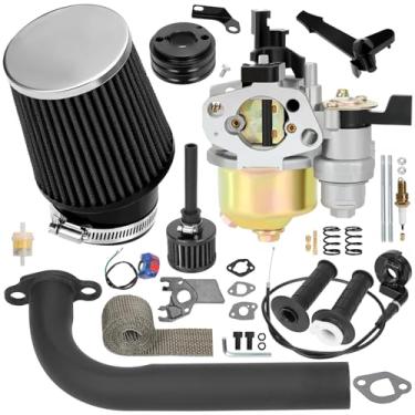 Imagem de CILOYU Performance 212 Carburador Escapamento Mini Bike Throttle Stage 1 Kit para motor Predator 212 224 196cc Coleman CT200U BT200X CT200U-EX Baja Warrior MB200 Axis M200 GX160 6.5HP KT196 Go Kart