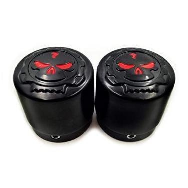 Imagem de AfterMokit Capa de porca de eixo de garfo dianteiro para Harley Road Glide Road King Street Glide Electra Glide Ultra Limited Dyna V-Rod Sportster Softail Fat Boy Breakout 2,9 cm ID 4,3 cm H Preto 2