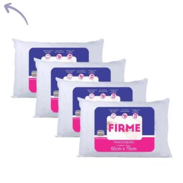 Imagem de Kit 4 travesseiros 50x70cm Antialergico Fibra Siliconada Firme - ARTE 