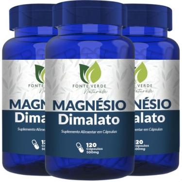 Imagem de 3 Potes Magnésio Dimalato Kit 360 Cáps - Fonte Verde