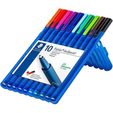 Imagem de Caneta Esferográfica Staedtler Triplus Ball XB com 10 Cores 437 XBSB10