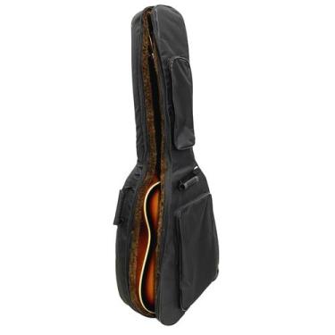 Imagem de Capa De Violão Preta 12 Cordas Acolchoada Ultra Premium Pelúcia Marrom