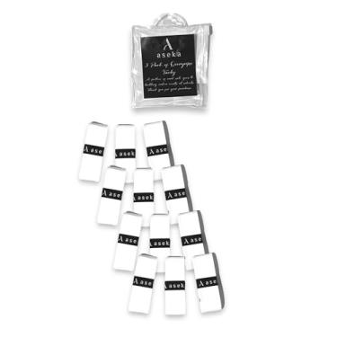 Imagem de aseka Overgrip pegajoso ou seco para pickleball, tênis, badminton. Uma parte dos lucros vai para a construção de quadras de pickleball internas nas escolas. (Brega, branco, pacote com 12)