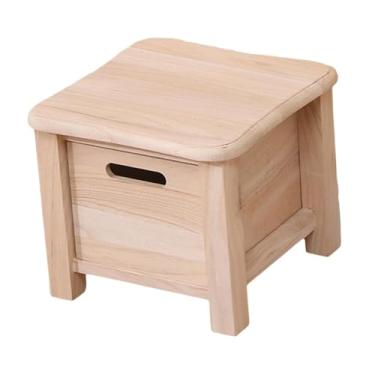 Imagem de Ｂｅｓｇａ Banco de armazenamento de madeira, banco para troca de sapatos, banco pequeno portátil e resistente com gaveta para entrada de escritório, casa e, Madeira, 30cmx30cmx25cm