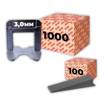 Imagem de Kit Espaçador Nivelador Eco C/500/1000 Pçs Mais Cunha de Nivelamento E