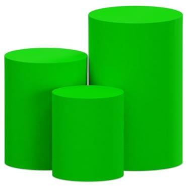Imagem de Kit 3 Capas de Cilindro P M G Para Festa Sublimado Tecido Veste Fácil (Verde)