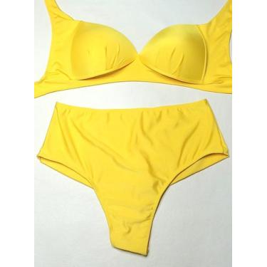 Imagem de Biquíni plus size meia taça com bojo cintura alta hot pants - Tropican