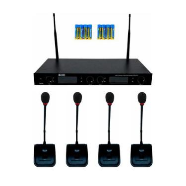 Imagem de 4 Microfones Gooseneck Sem Fio UHF Com Base E Receptor 840B CSR Profis