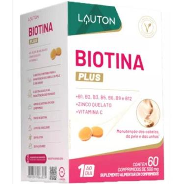 Imagem de Biotina Plus Lauton Melhor Suplemento Para Mulher Cabelo Pele e Unhas 