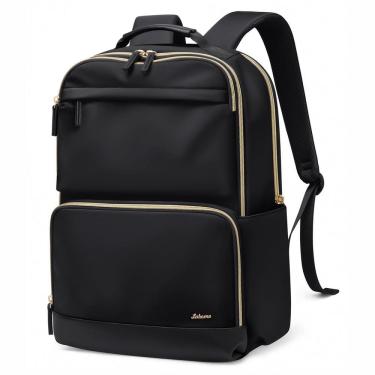 Imagem de Mochila LABOMO Laptop para mulheres de 16 polegadas impermeável preta