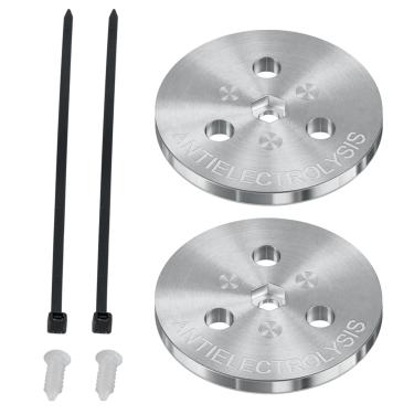 Imagem de Pacote com 2 pesos antieletrólise 104-A para piscina com sistema de sal, cesta de escumadeira de piscina, peso de ânodo de zinco, ânodo sacrificial anti-eletrólise para proteção catódica passiva