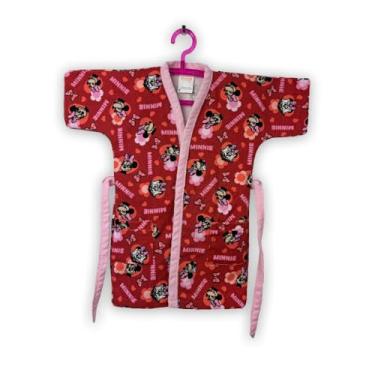 Imagem de Roupão Aveludado Infantil Quimono Estampado Minnie U - 2 a 7 Anos Com 1 peça