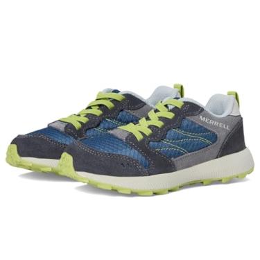 Imagem de Merrell Tênis infantil unissex Alpine 83 sem cadarço, Cinza/azul marinho/citron, 13 Big Kid