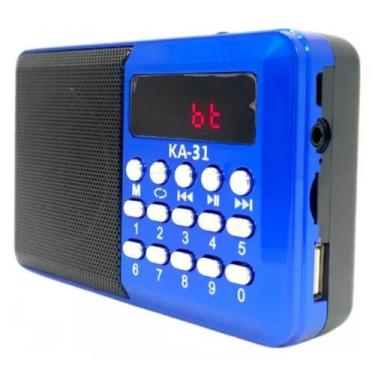 Imagem de Rádio Retrô Fm Recarregável Bluetooth Kapbom Ka-31 Colorido Entrada De