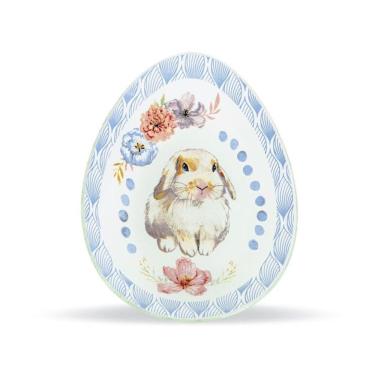 Imagem de Travessa De Vidro Ovo M Coelho Aquarela