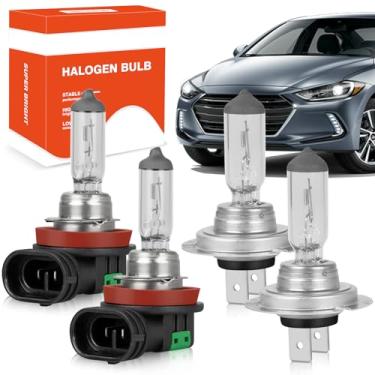 Imagem de OQSNCV Kit De Lâmpadas Halógenas Para Faróis Hyundai Elantra Gt (2013-2017), Farol Alto H7 + Baixo H11, Pacote Com 4