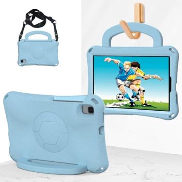 Imagem de Compatível com Samsung Galaxy Tab A9 8,7 polegadas modelo 2023 (SM-X110/SM-X115) Capa para tablet leve à prova de choque para crianças com alça e suporte(Light blue)