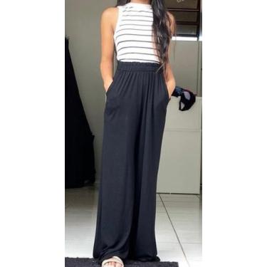 Imagem de Calça preta longa boca de sino - dai modas e Acessórios 
