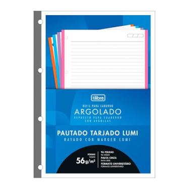 Imagem de Tilibra - Refil Tiliflex para Caderno Argolado Universitário Borda Colorida, Académie, 20x27.5cm, 4 Cores, 96 Folhas