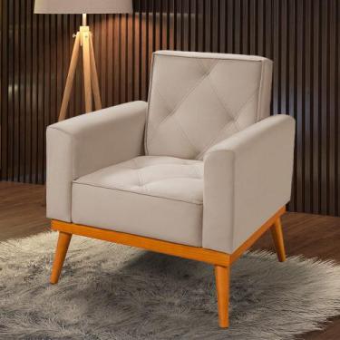 Imagem de Poltrona Florença Veludo Palha - PORTOFINO, BEGE