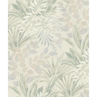 Imagem de Papel de Parede Time Folhagem Verde e Lilas TJ3202 - Grandeco