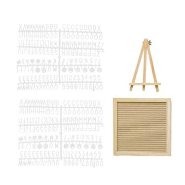 Imagem de Ｂｅｓｇａ Quadro de feltro com moldura de madeira, quadro de mensagens trocável para decoração de casamento em hotéis e restaurantes, Cáqui