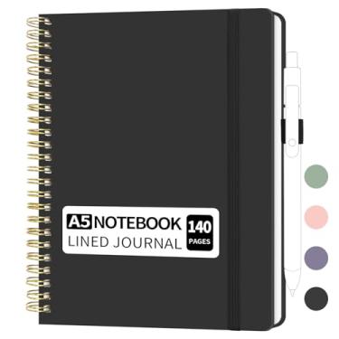 Imagem de YOXMJDB Caderno espiral forrado, caderno pequeno pautado universitário A5 com suporte para caneta, caderno de capa dura de 140 páginas para mulheres, caderno de tarefas para trabalho, Bíblia e reunião