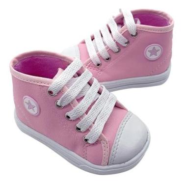 Imagem de Tênis Sapatinho Infantil Cano Alto Stars Rosa Bebê Menina, 16