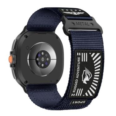 Imagem de Pulseira masculina de nylon resistente para Samsung Galaxy Watch 8 Classic de 46 mm/Galaxy Watch 8 de 44 mm e 40 mm e 40 mm, pulseira esportiva de nylon macio para Galaxy Watch 8/Classic