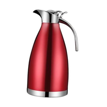Imagem de WeiLaiKeQi Jarra de café de aço inoxidável, dispensador de água quente, garrafa de água isolada para café, limonada, leite, geladeira doméstica, Vermelho